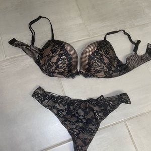 VS Very Sexy Lace Push Up Bra and String Thong Panty Set